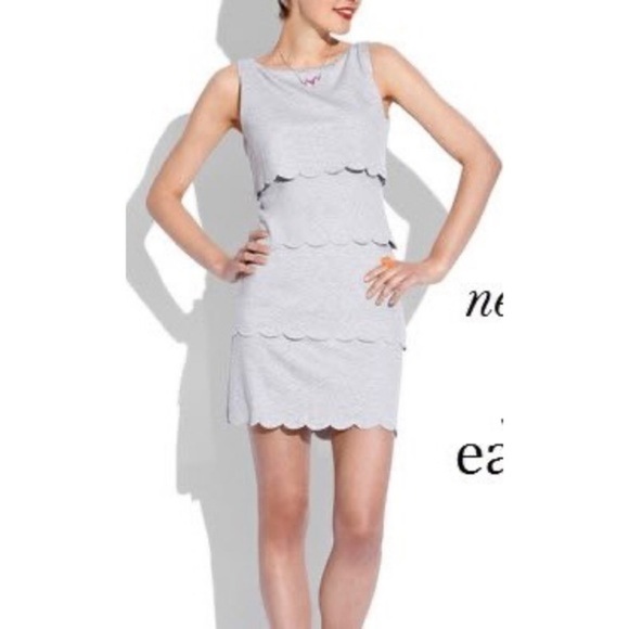 NWT Philosophy Scalloped Layered Black Shift Dress LBD Classic Capsule Luxury - Picture 2 of 15